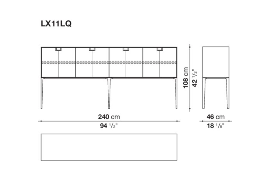 Contenitore Alcor - Maxalto - misure