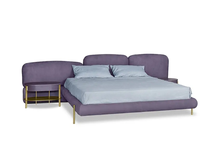 Letto Stone con comodini - Baxter - letto colore viola