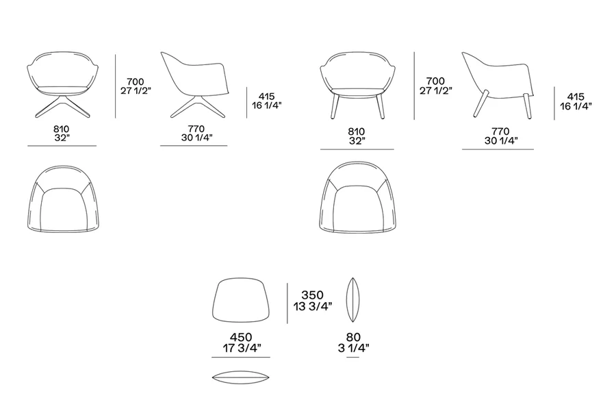 Mad Chair - Poliform - misure