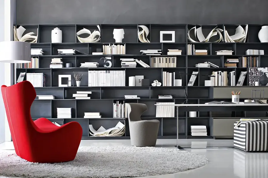 Libreria flat.C - B&B Italia - libreria soggiorno